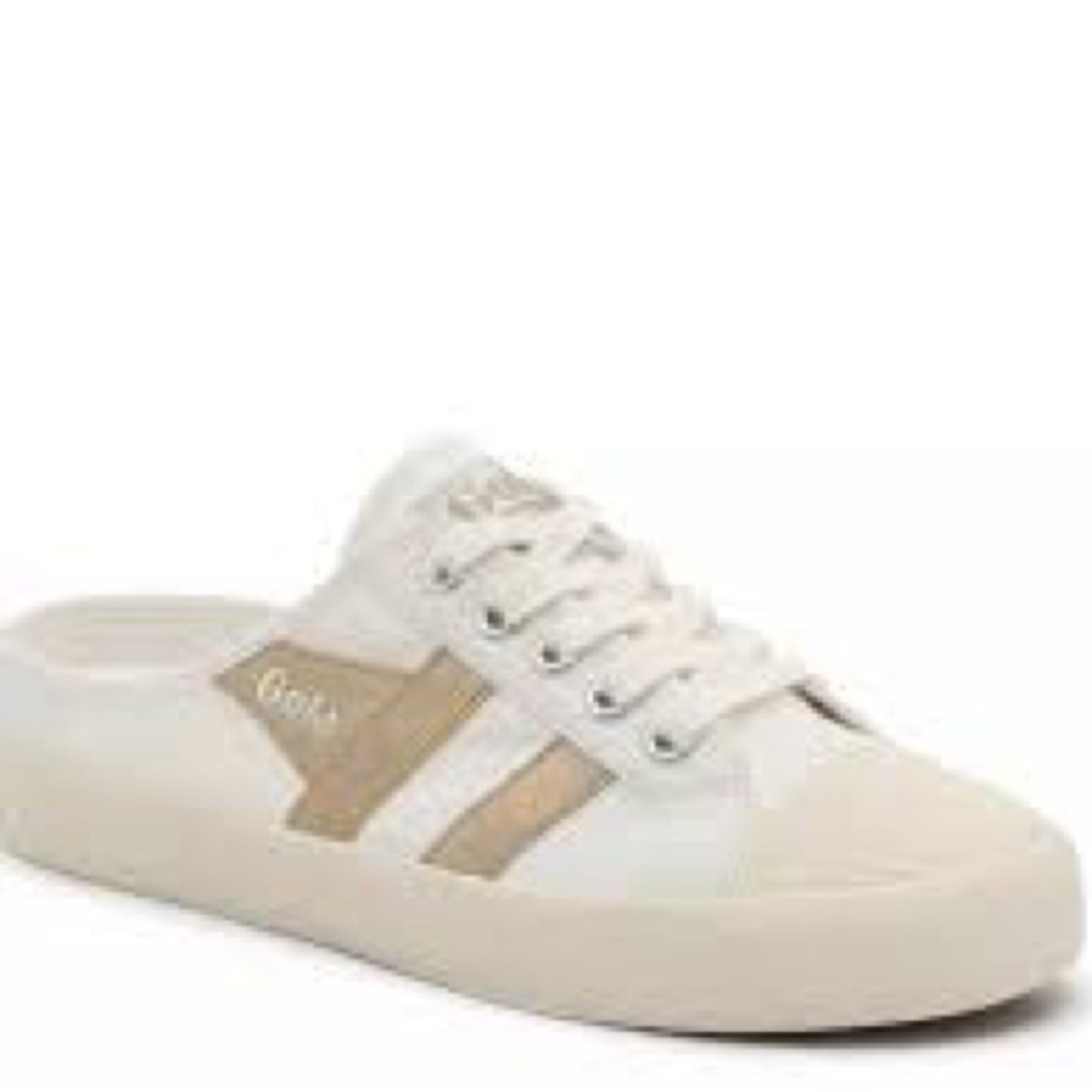 Gola White and gold Platform Sneaker Mule